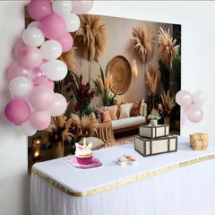 Lofaris Boho Wohnzimmer Set Hintergrund Pampasgras Ethnische Deko