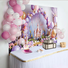 Lofaris Märchenhaftes Rosa Schloss Hintergrund Prinzessin Ballon