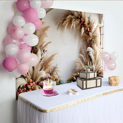 Lofaris Eleganter Boho Bogen Hintergrund Beeren Pampasgras