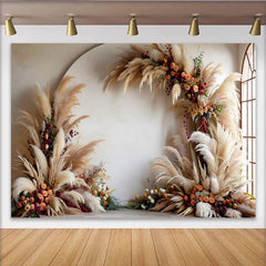 Lofaris Eleganter Boho Bogen Hintergrund Beeren Pampasgras
