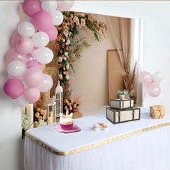 Lofaris Eleganter Pfirsich Blumen Raum Hintergrund Laterne
