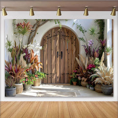Lofaris Mediterrane Villa Garten Hintergrund Tropische Pflanzen