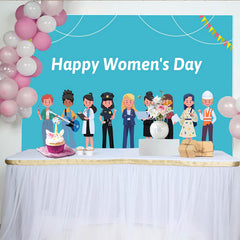 Lofaris Weltfrauentag Hintergrund Berufstätige Frauen Cartoon