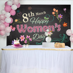 Lofaris Kreidetafel Weltfrauentag Hintergrund Blumen Schmetterling