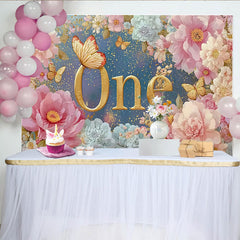 Lofaris Blumen 1. Geburtstag Hintergrund Goldenes ONE Pfingstrose