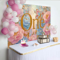 Lofaris Traumhafter Blumen 1. Geburtstag Hintergrund Gold Rose