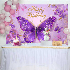 Lofaris Fotohintergrund Rosa Lila Schmetterling Blumen Fantasie Party Mädchen Foto Requisiten