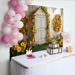 Lofaris Fotohintergrund Frühling Biene Geburtstag Sonnenblume Bienenwabe Tür Babyparty Deko