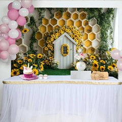 Lofaris Fotohintergrund Sonnenblumen Garten Bienenhaus Wabe Cake Smash Party Requisiten