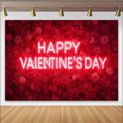 Lofaris Valentinstag-Hintergrund Boho rustikale Holzkisten Makramee rosa Rosengirlande