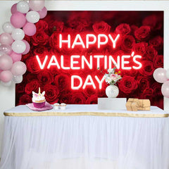 Lofaris Valentinstag-Hintergrund rosa Rosen-Blumenbogen Schlafzimmer weißes Kopfteil-Dekor