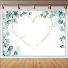 Lofaris Hochzeit Fotohintergrund Eukalyptus Grün Gold Glitzer Herz Rahmen Party Dekoration