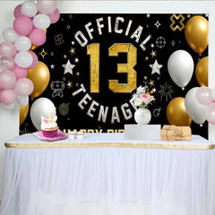 Lofaris 13. Geburtstag Hintergrund Gaming Gold Weiß Official Teenager Deko