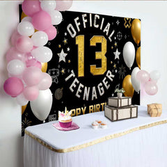 Lofaris 13. Geburtstag Hintergrund Gaming Gold Weiß Official Teenager Deko