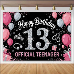 Lofaris 13. Geburtstag Hintergrund Official Teenager Rosa Silber Tiara