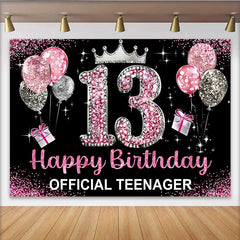 Lofaris 13. Geburtstag Hintergrund Official Teenager Rosa Glitzer Krone