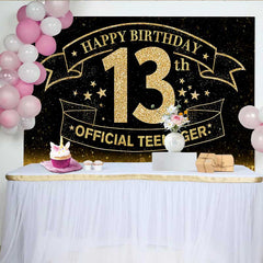 Lofaris 13. Geburtstag Hintergrund Sparkling Gold Glitzer Official Teenager