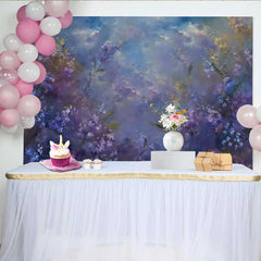 Lofaris Fotohintergrund Kunst Abstrakt Lila Blumen Ölgemälde Wildblumen