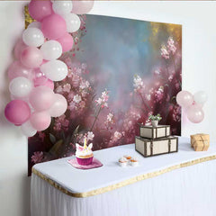 Lofaris Fotohintergrund Kunst Rosa Verschwommene Blumen Aquarell Frühling