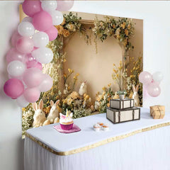 Lofaris Ostern Hintergrund Hase Gelbe Blumen Frühling Garten Eier Deko