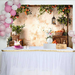 Lofaris Fotohintergrund Rustikal Frühling Orangen Ernte Garten Laternen