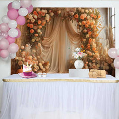 Lofaris Herbst Ernte Innenraum Hintergrund Boho Elegant Orange Blumen