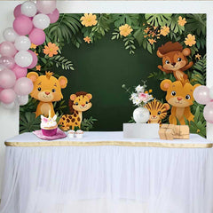 Lofaris Tropischer Dschungel Baby Tiere Hintergrund Niedliche Safari Babyparty Deko