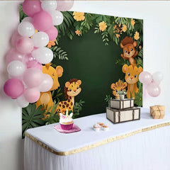 Lofaris Tropischer Dschungel Baby Tiere Hintergrund Niedliche Safari Babyparty Deko