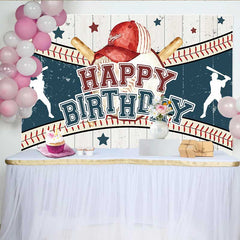 Lofaris Vintage Baseball Geburtstag Hintergrund Rote Kappe Schläger Sport Jungen