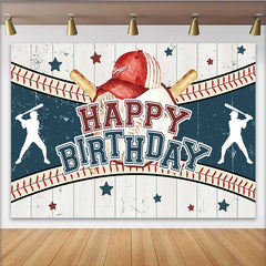Lofaris Vintage Baseball Geburtstag Hintergrund Rote Kappe Schläger Sport Jungen