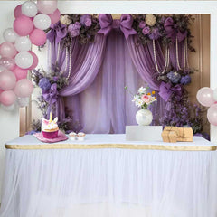 Lofaris Luxus Lila Hochzeit Hintergrund Lavendel Drapierung Rosa Schleifen Perlen