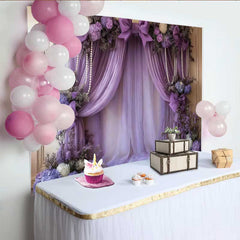 Lofaris Luxus Lila Hochzeit Hintergrund Lavendel Drapierung Rosa Schleifen Perlen