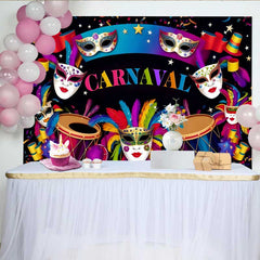 Lofaris Dunkle Nacht Karneval Hintergrund Lebendige Maske Trommel Feier Party