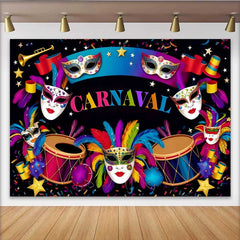 Lofaris Dunkle Nacht Karneval Hintergrund Lebendige Maske Trommel Feier Party