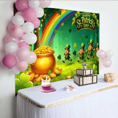 Lofaris Glückskobold Regenbogen Hintergrund St Patricks Day Goldtopf Wald Banner
