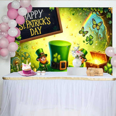 Lofaris Leuchtender St Patricks Day Schatz Hintergrund Kobold Grüner Hut Banner