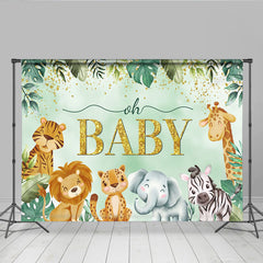 Lofaris Dschungel Safari Tiere Babyparty Hintergrund Tropische Pflanzen Gold Oh Baby Deko