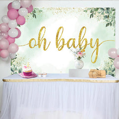 Lofaris Eukalyptus Grünpflanzen Gold Glitzer Babyparty Hintergrund Elegant Oh Baby Deko