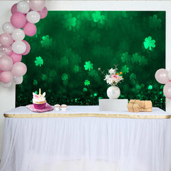 Lofaris Grünes Kleeblatt Bokeh St Patricks Day Hintergrund Glücksklee Glitzer Fotografie