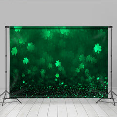 Lofaris Grünes Kleeblatt Bokeh St Patricks Day Hintergrund Glücksklee Glitzer Fotografie