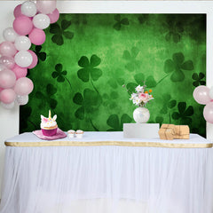 Lofaris St Patricks Day Hintergrund Dunkelgrüne Verwitterte Textur Kleeblatt Silhouetten