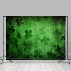 Lofaris St Patricks Day Hintergrund Dunkelgrüne Verwitterte Textur Kleeblatt Silhouetten