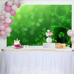 Lofaris St Patricks Day Hintergrund Grüner Koboldhut Kleeblätter Glücks Deko Party