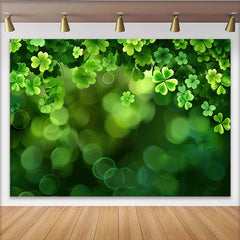 Lofaris St Patricks Day Hintergrund Üppige Kleeblatt Bordüre Grüner Bokeh Hintergrund