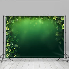 Lofaris St Patricks Day Hintergrund Leuchtender Kleeblatt Rahmen Dunkelgrüne Vignette