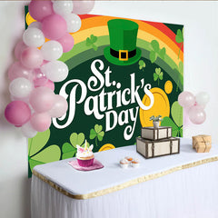 Lofaris St Patricks Day Hintergrund Regenbogen Koboldhut Glücksmünzen Deko Party
