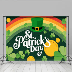 Lofaris St Patricks Day Hintergrund Regenbogen Koboldhut Glücksmünzen Deko Party