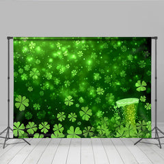 Lofaris St Patricks Day Hintergrund Grüne Glückskleeblätter Bierkrug Irische Party Deko