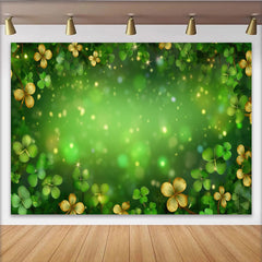 Lofaris St Patricks Day Hintergrund Eleganter Gold Grüner Kleeblatt Rahmen Irisches Glück