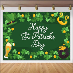 Lofaris St Patricks Day Hintergrund Happy St Patricks Day Rahmen Harfe Koboldhut Party